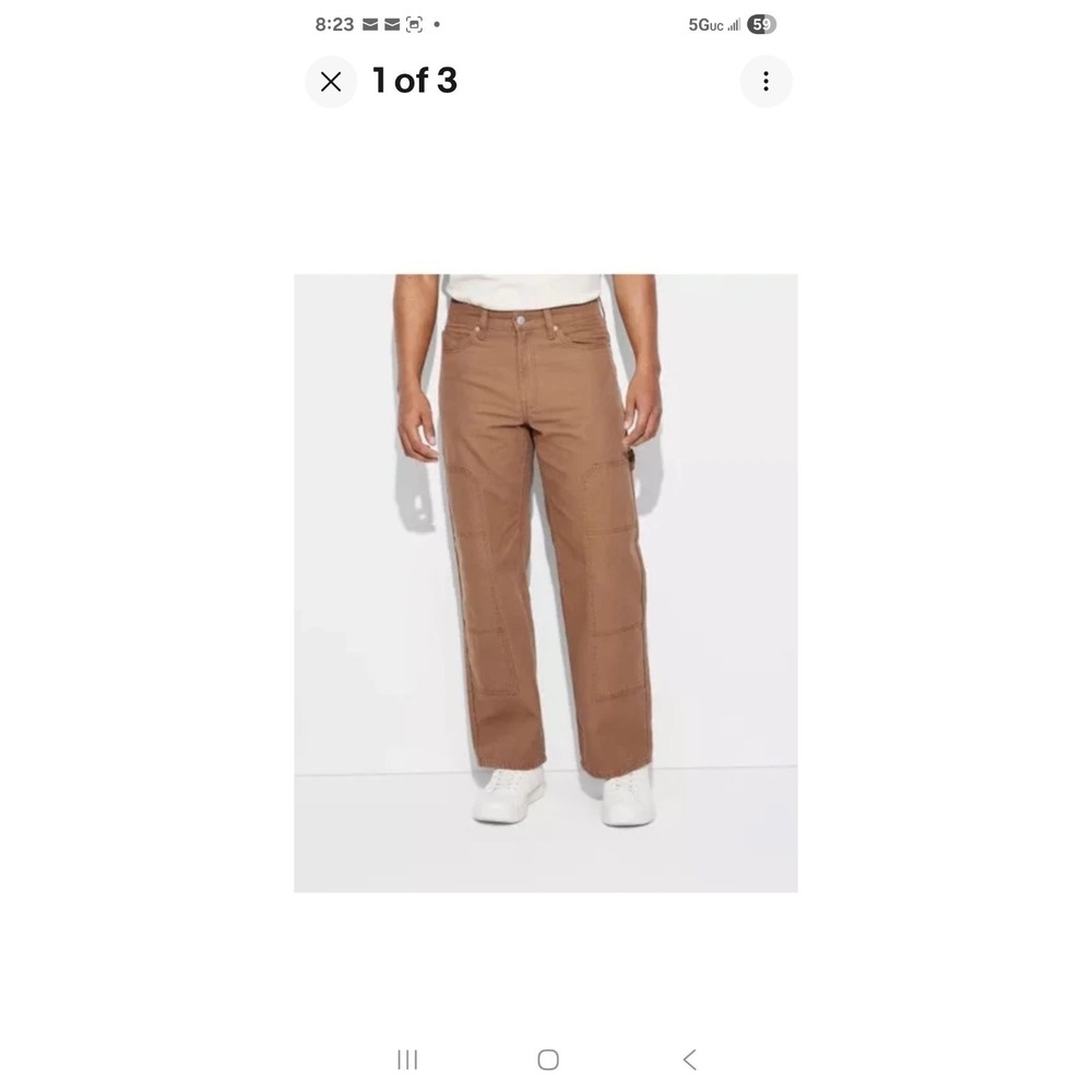Men's Straight Leg Pull-On Carpenter Pants - Original Use Dark Khaki 32x30
